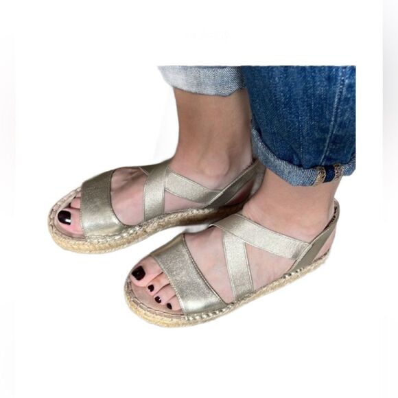 Nine West Gold “Boardwalk” Platform Espadrille Strappy Sandals (Size: 6) - Picture 3 of 15